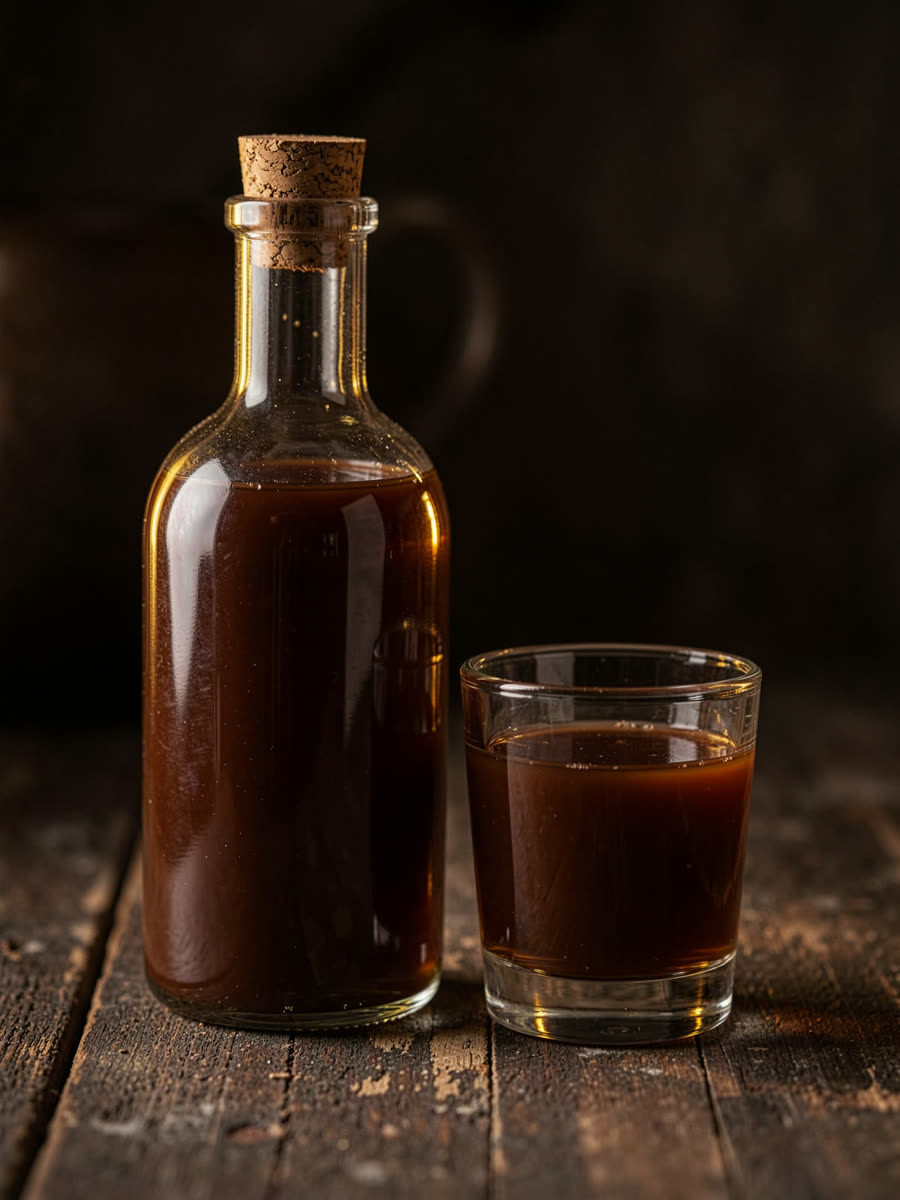 Licor cremoso de chocolate em taça