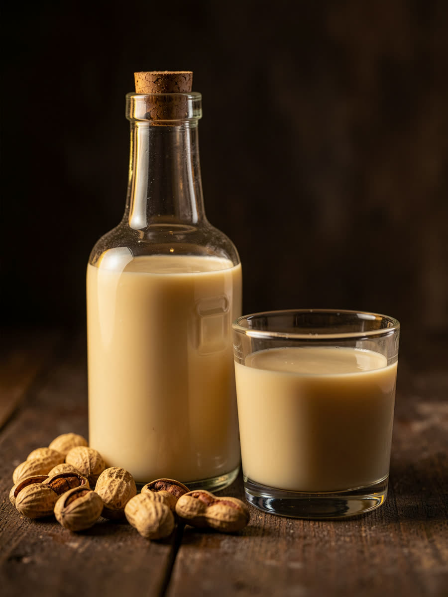 Licor de amendoim cremoso
